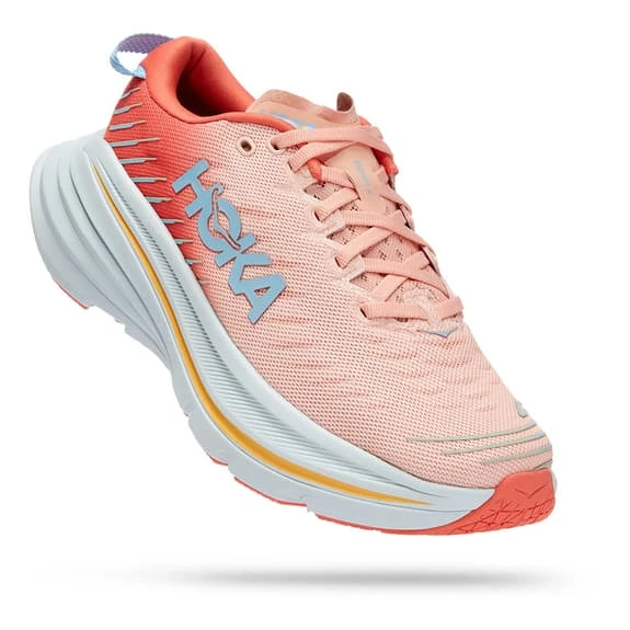 Chaussures HOKA Bondi X Orange Blanc Gris Femme 3 Chaussures HOKA Bondi X Orange Blanc Gris Femme