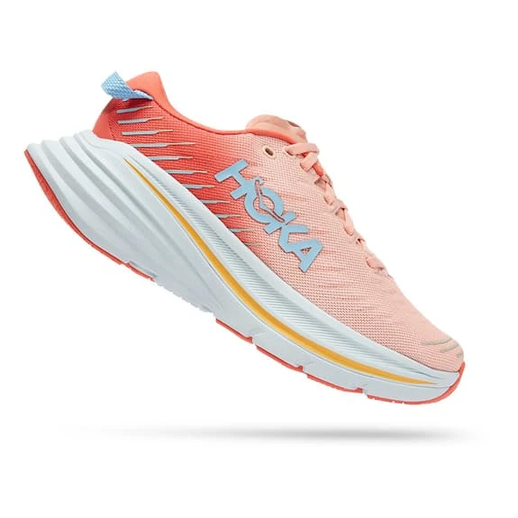 Chaussures HOKA Bondi X Orange Blanc Gris Femme 4 Chaussures HOKA Bondi X Orange Blanc Gris Femme – Image 2
