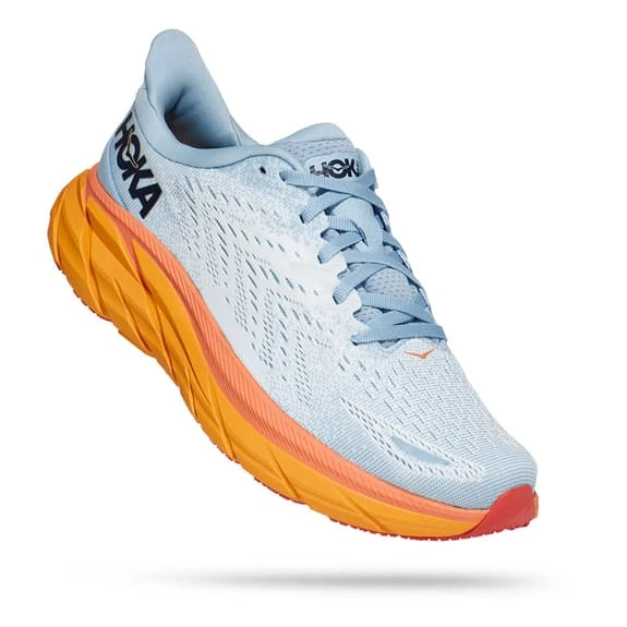 Chaussures HOKA Clifton 8 Blanc Gris Orange Femme 3 Chaussures HOKA Clifton 8 Blanc Gris Orange Femme