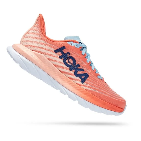 Chaussures HOKA Mach 5 Orange Clair Bleu Blanc Femme 4 Chaussures HOKA Mach 5 Orange Clair Bleu Blanc Femme – Image 2