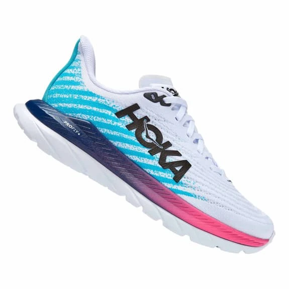 Chaussures HOKA Mach 5 Blanc Bleu Rouge Femme 4 Chaussures HOKA Mach 5 Blanc Bleu Rouge Femme – Image 2