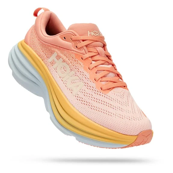 Chaussures HOKA Bondi 8 Orange Blanc Jaune Femme 3 Chaussures HOKA Bondi 8 Orange Blanc Jaune Femme