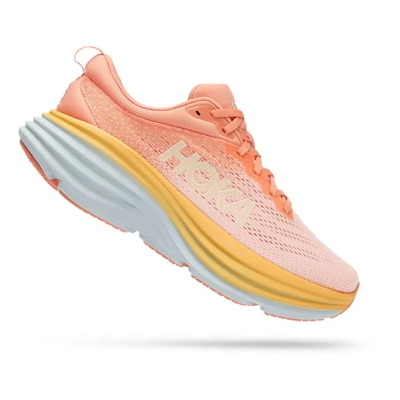 Chaussures HOKA Bondi 8 Orange Blanc Jaune Femme 4 Chaussures HOKA Bondi 8 Orange Blanc Jaune Femme – Image 2