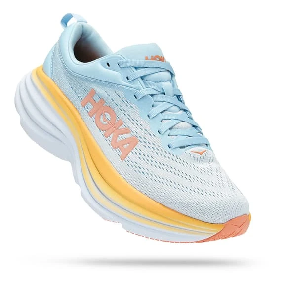Chaussures HOKA Bondi 8 Blanc Bleu Clair Orange Femme 3 Chaussures HOKA Bondi 8 Blanc Bleu Clair Orange Femme