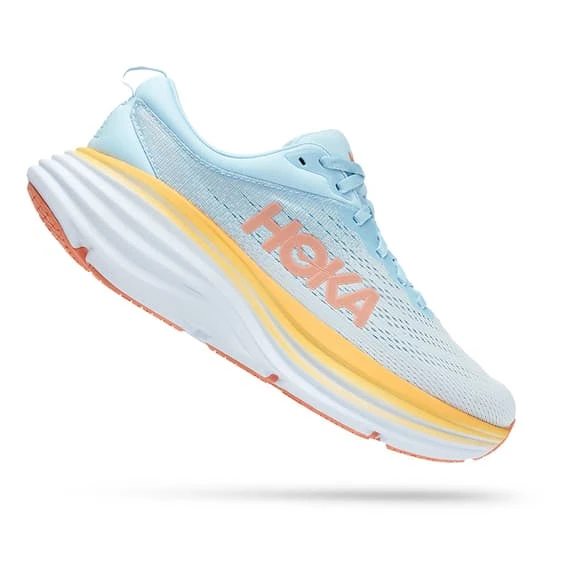 Chaussures HOKA Bondi 8 Blanc Bleu Clair Orange Femme 4 Chaussures HOKA Bondi 8 Blanc Bleu Clair Orange Femme – Image 2