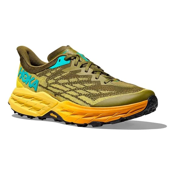 Chaussures HOKA Speedgoat 5 Vert Kaki Orange Jaune 5 Chaussures HOKA Speedgoat 5 Vert Kaki Orange Jaune – Image 3