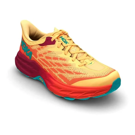 Chaussures HOKA Speedgoat 5 Crème Orange Bleu 5 Chaussures HOKA Speedgoat 5 Crème Orange Bleu – Image 3