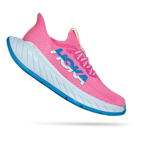 Chaussures HOKA Carbon X 3 Rose Chewing-gum Bleu Blanc Femme 3 Chaussures HOKA Carbon X 3 Rose Chewing-gum Bleu Blanc Femme