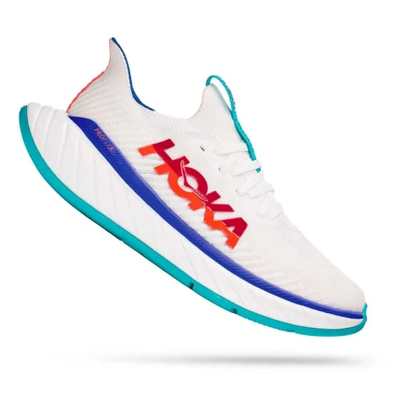 Chaussures HOKA Carbon X 3 Blanc Orange Bleu Femme 3 Chaussures HOKA Carbon X 3 Blanc Orange Bleu Femme