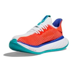 Chaussures HOKA Carbon X 3 Blanc Orange Bleu Femme 10 Chaussures HOKA Carbon X 3 Blanc Orange Bleu Femme -Hoka hk 1123193 wfm 003