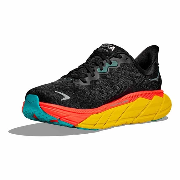 Chaussures HOKA Arahi 6 Noir Jaune Rouge 5 Chaussures HOKA Arahi 6 Noir Jaune Rouge – Image 3