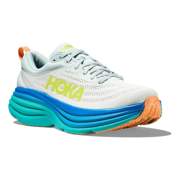 Chaussures HOKA Bondi 8 Blanc Bleu Vert Turquoise 8 Chaussures HOKA Bondi 8 Blanc Bleu Vert Turquoise – Image 6