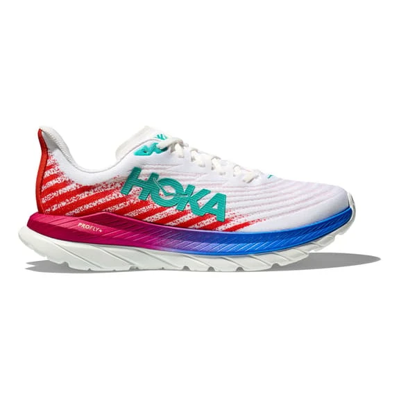 Chaussures HOKA Mach 5 Blanc Pur Rouge Bleu 4 Chaussures HOKA Mach 5 Blanc Pur Rouge Bleu – Image 2