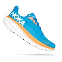 Hoka 14 Chaussures HOKA Clifton 9 Bleu Marine Orange Blanc