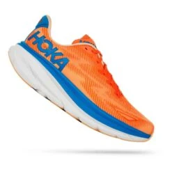 Chaussures HOKA Clifton 9 Orange Intense Bleu Marine Blanc