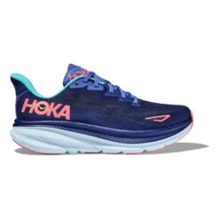 Chaussures HOKA Clifton 9 Bleu Foncé Lilas Rose Clair Femme
