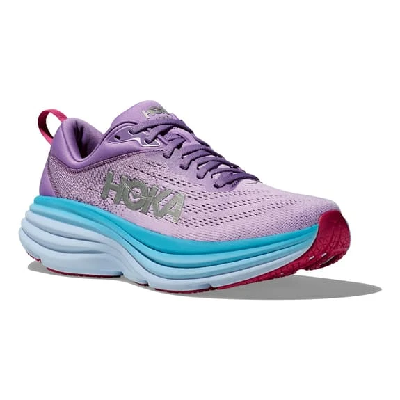 Chaussures HOKA Bondi 8 Violet Bleu Clair Blanc Femme 8 Chaussures HOKA Bondi 8 Violet Bleu Clair Blanc Femme – Image 6