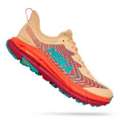 Hoka 16 Chaussures HOKA Mafate Speed 4 Crème Orange Bleu Clair
