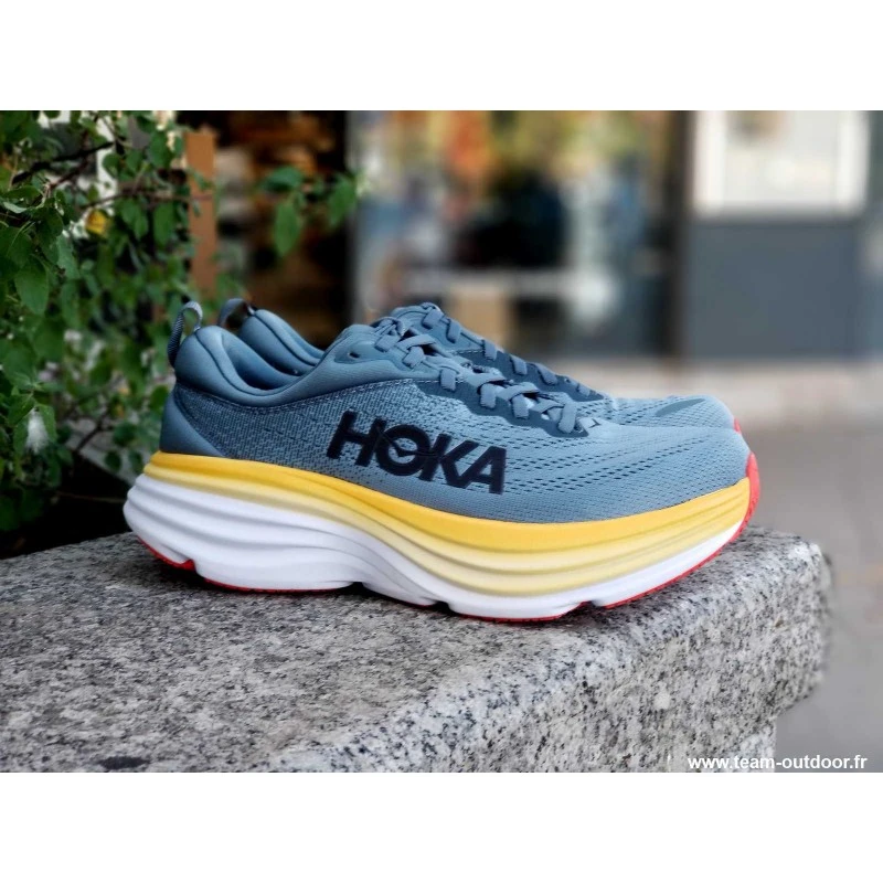 HOKA Bondi 8 Homme Goblin Blue / Moutain Spring 3 HOKA Bondi 8 Homme Goblin Blue / Moutain Spring