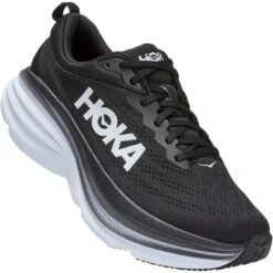 Hoka Chaussures Running Homme - Bondi 8 Wide - Noir / Blanc
