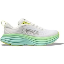 Hoka Chaussures Running Femme - Bondi 8 - Blanc De Blanc / Sunlit Ocean -Hoka hoka bondi 8 womens running shoes blanc de blanc sunlit ocean 8 1502147
