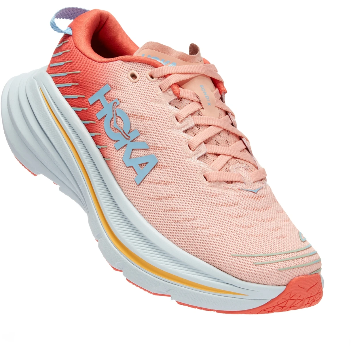 Hoka Chaussures Running Femme - Bondi X - Camellia / Peach Parfait 3 Hoka Chaussures Running Femme - Bondi X - Camellia / Peach Parfait
